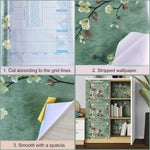 papier peint adhésif floral effets grunge moderne naturel résistant l'eau