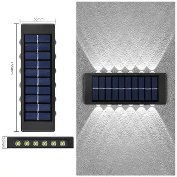 appliques murales solaires led noires decoration extérieure moderne panneaux solaires intégrés ip65