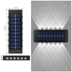 appliques murales solaires led noires decoration extérieure moderne panneaux solaires intégrés ip65