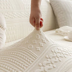 housse canapé élastique motif géométrique polyestère beige traditionnel maison fixations inclusesModule:semicolon