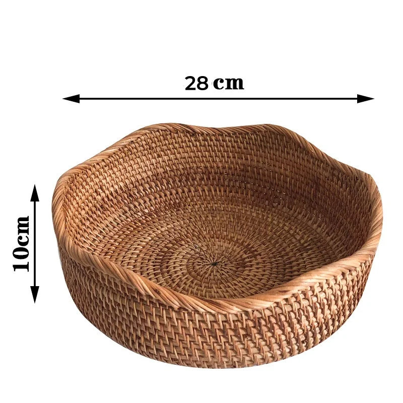 paniers rangement rotin naturel tissage traditionnel rangement fruits gâteaux opacité respectueux environnement pliables