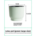 pots fleurs modernes résine blanc rayures verticaux hydroponiques plante verte autoarrosage personnes paresseuses