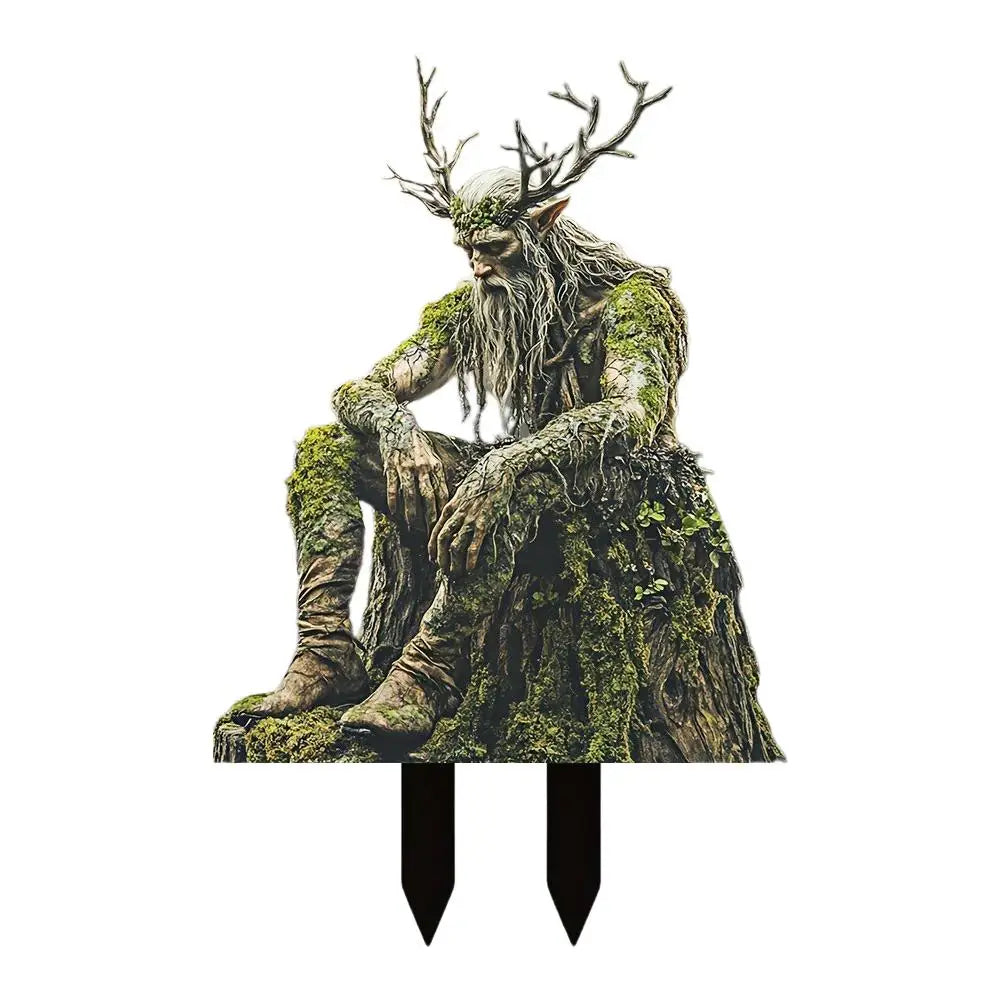 statues decoratives jardin vert brun naturel fantastique racines feuillesextérieur patio