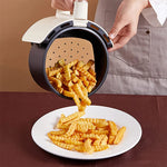 papier cuisson perforé marron clair antiadhésif absorbant huile air fryer baking paper steamer cuisine