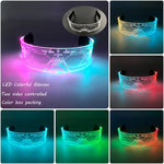 lunettes lumineuses led futuristes transparentes paillettes circuit imprimé élastique fête rave club nuit