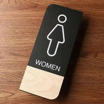 panneau toilettes homme femme adhésif acrylique noir blanc boisclair minimaliste symboles textes
