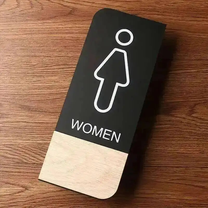 panneau toilettes homme femme adhésif acrylique noir blanc boisclair minimaliste symboles textes