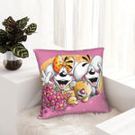 taies d'oreiller animaux rose ours chien zip invisible cartoon opacité coton polyester lit