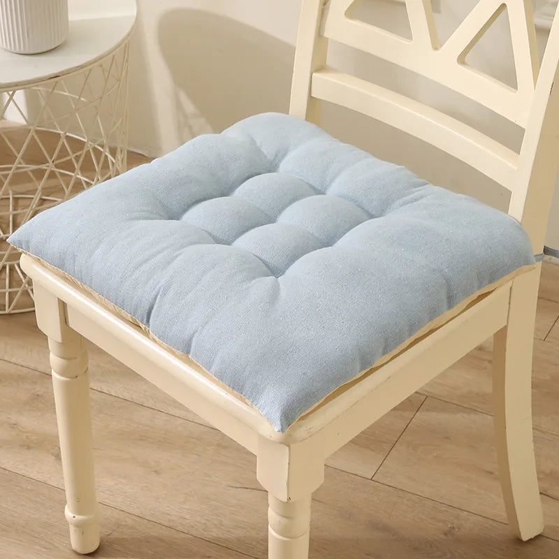 coussin chaise carré épais coton lin antidérapant motif tissé moderne vertclair