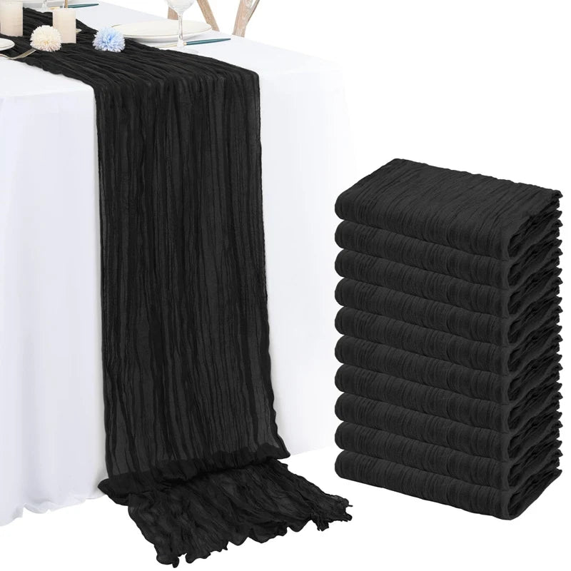 nappes longues décoratives plissées couleurs lilas rose beige semi transparentes romantique table runners