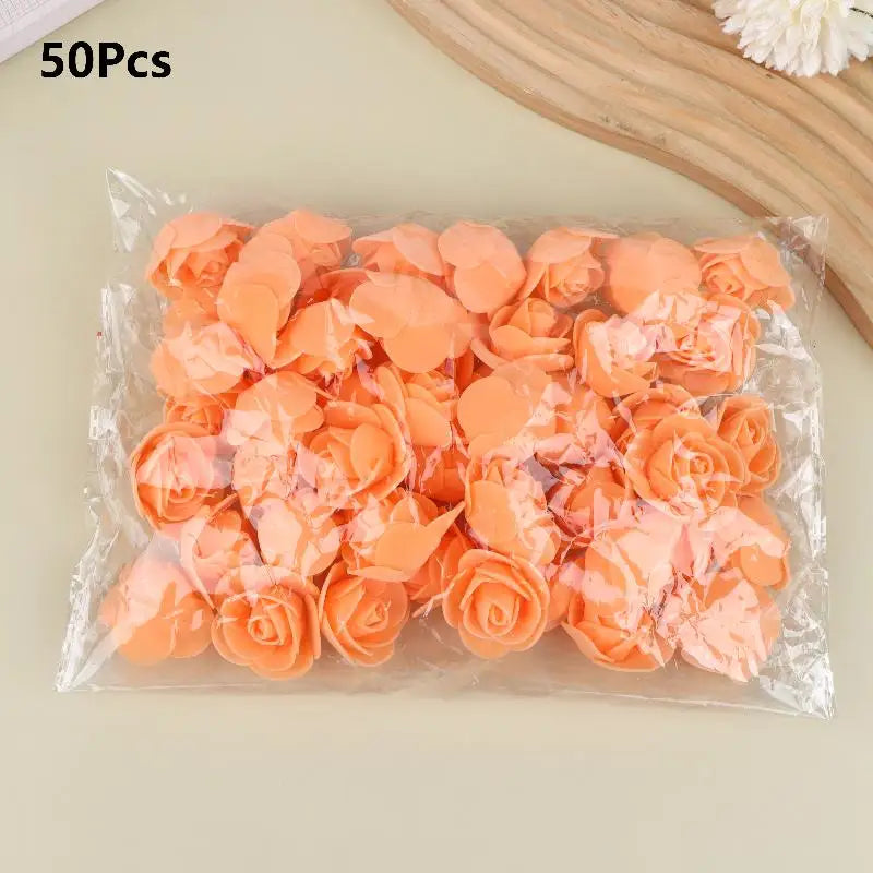 fleurs artificielles roses multicolores décoration maison fête 50 pièces branche polyester DIY