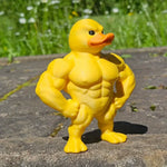 statue canard musclé jaune orange 3d humoristique décoration intérieure extérieure carnaval anniversaire noël