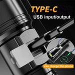 lampe poche noire rechargeable led étanche camping torche réglable mode haut basécran digital included