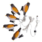 guirlande oiseaux bleu doré lumineuse clips solaire usb led jardin festive