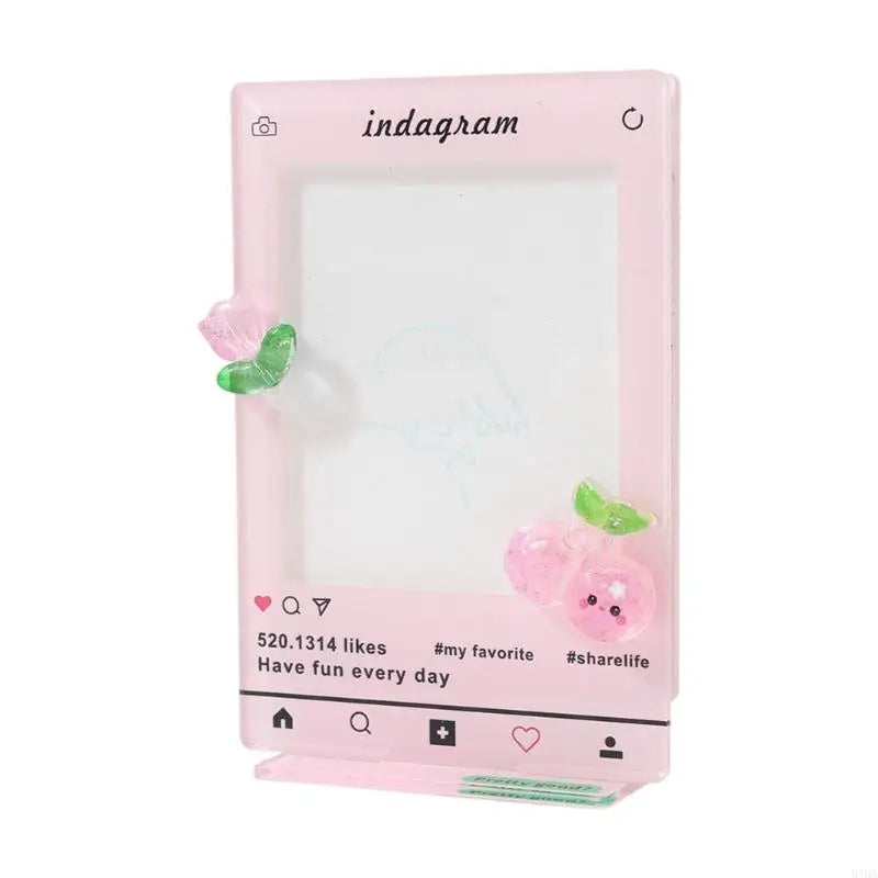 cadre decoratif imitation smartphone rose blanc moderne ludique relief transparent deco