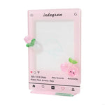 cadre decoratif imitation smartphone rose blanc moderne ludique relief transparent deco