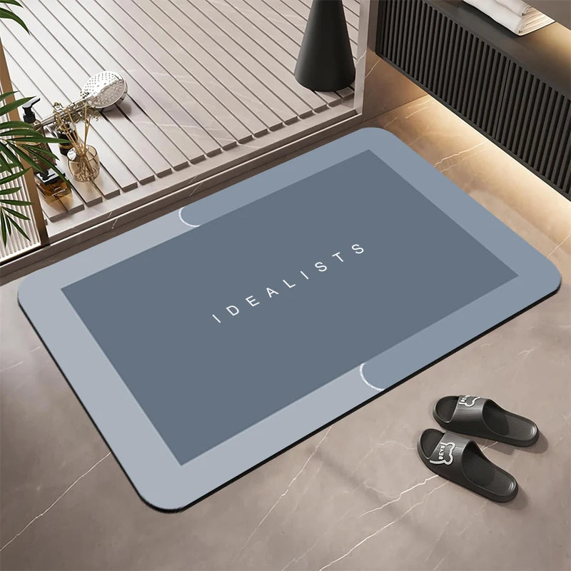 tapis sol gris moderne antidérapant absorption rapide texture douce 40x60cm 50x80cm 60x90cm