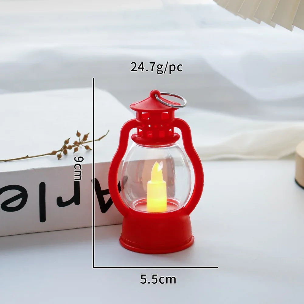 lanterne vintage transparente bougie led ornoements noel anneaux metalliques effet metallique robuste