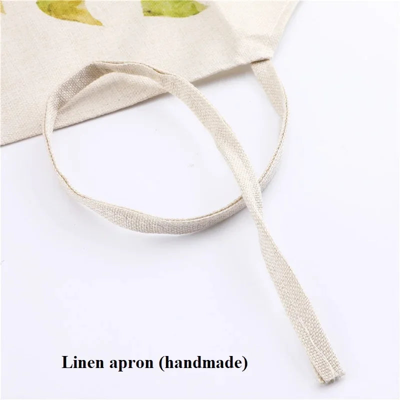 tablier cuisine lin motif chat porte bonheur poches élastiques ajustables