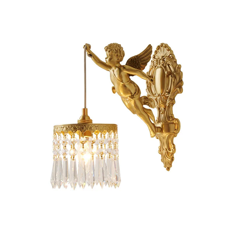 applique murale classique ange cristal doré éclairage led cuisine salle manger fixée mur