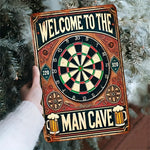 panneau decoratif metal man cave cible fléchettes pintes bière bienvenue chambre rustique industrial 20x30cm
