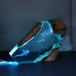 lampe décorative résine sous marine baleine plongeurs épave bateau marin naturel