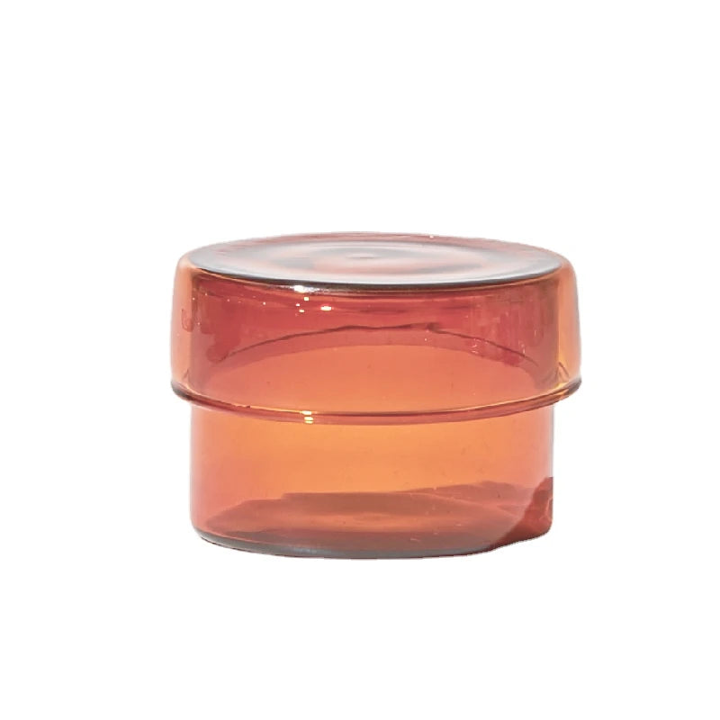 boîtes bijoux verre transparentes modernes différentes couleurs anneaux boucles d'oreilles.storage container with lid