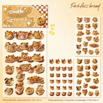 stickers 3d relief transparents pain ours bébé chat marron beige doré scrapbooking téléphone