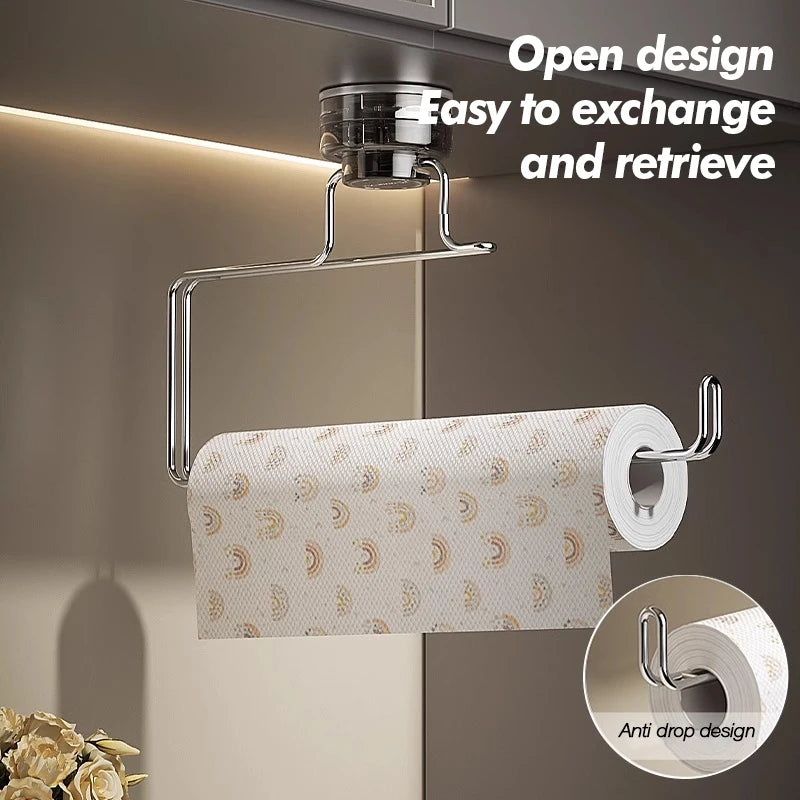 porte serviettes ventouse acier inoxydable transparent moderne crème noir géométrique cuisine rangement minimaliste