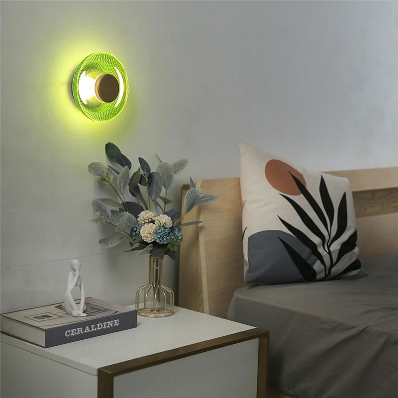 lampes murales modernes transparent vert bronze gris éclairage led intérieur alvéoles suspension chambre salon