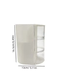 rangement rotatif blanc rose pâle transparent moderne accessoires capillaires brosse poudre rubans élastiques minimaliste