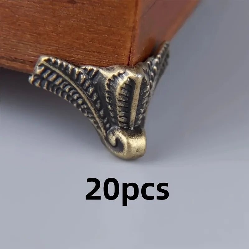 pieds meuble décoratifs bronze doré sculpté floral vintage fixations 20pcs