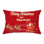 coussin Noël rouge motif rennes flocons neige décoration canapé salon fête hiver 30x50cm