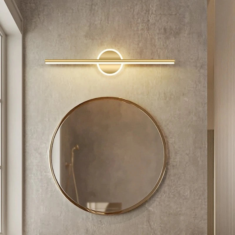lampe murale miroir or noir minimaliste moderne 40 60 cm tricolore blanc chaleur led