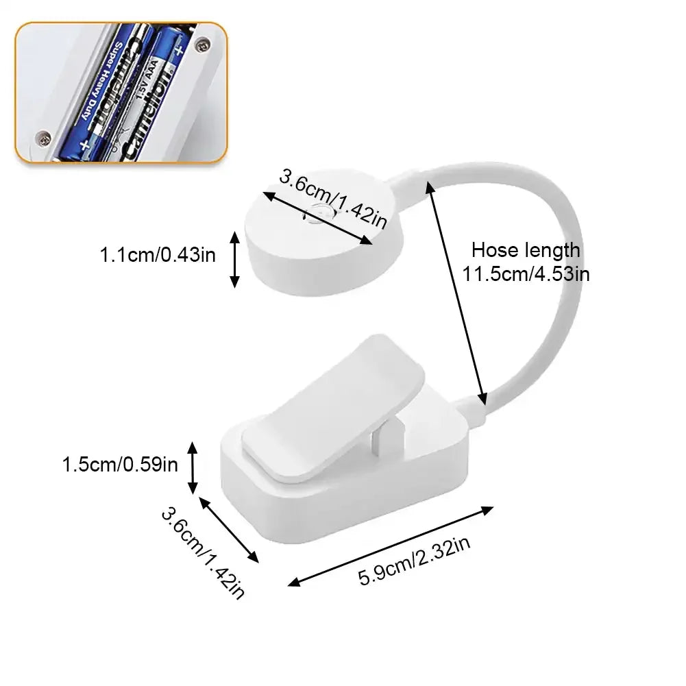 lampe lecture led rechargeable blanc moderne clips portable