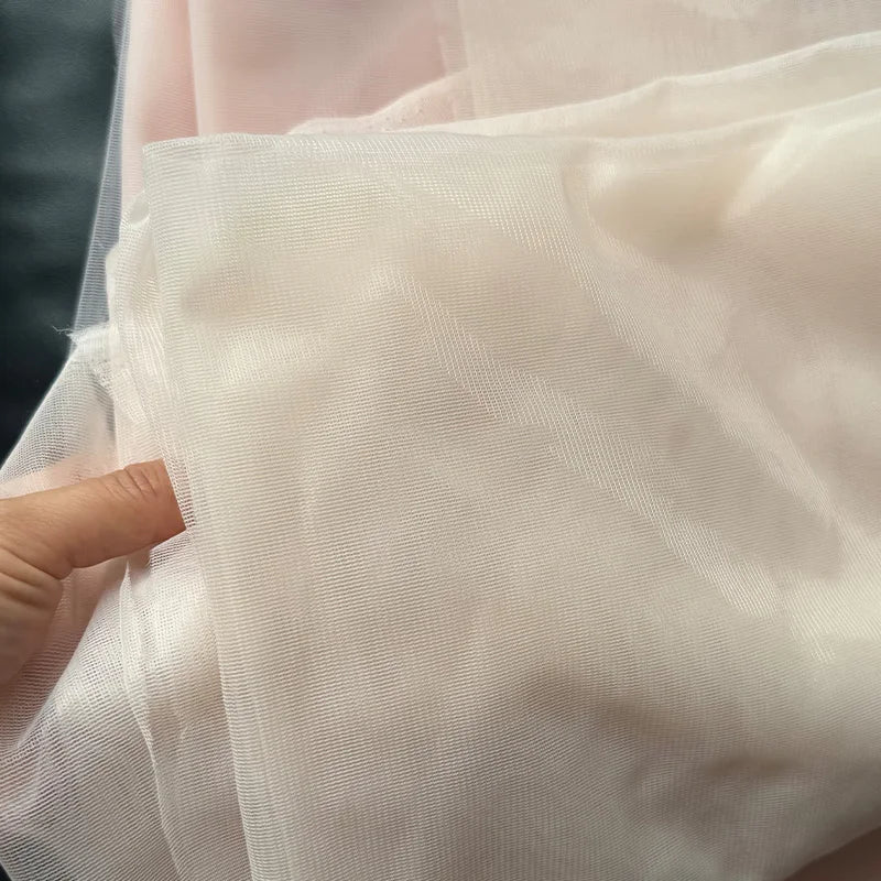 tissu polyester acrylique respirant moderne élégant translucide beige blanc noir rose pâle bleu fine