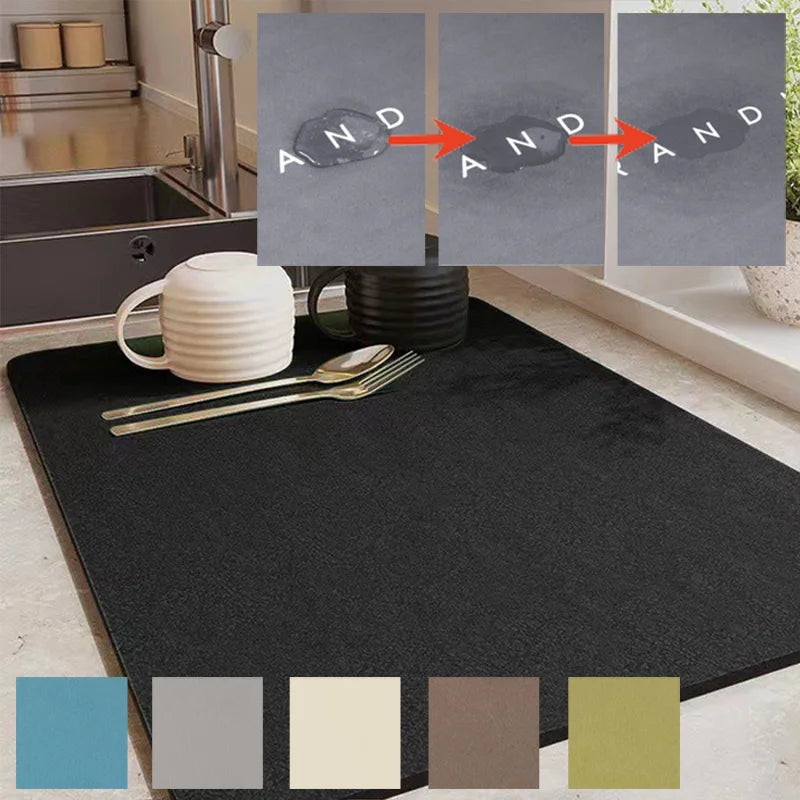 tapis cuisine absorbant moderne tissu rectangulaire séchage vaisselle isolation thermique