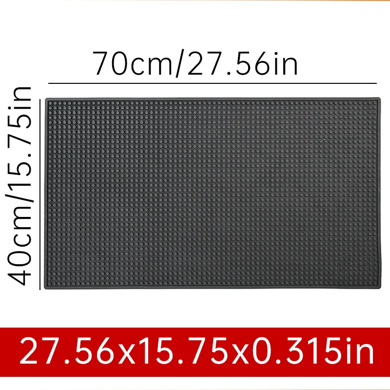 tapis bar noir perforé moderne antidérapant résistant chaleur drainage barista cocktail 45x30cm