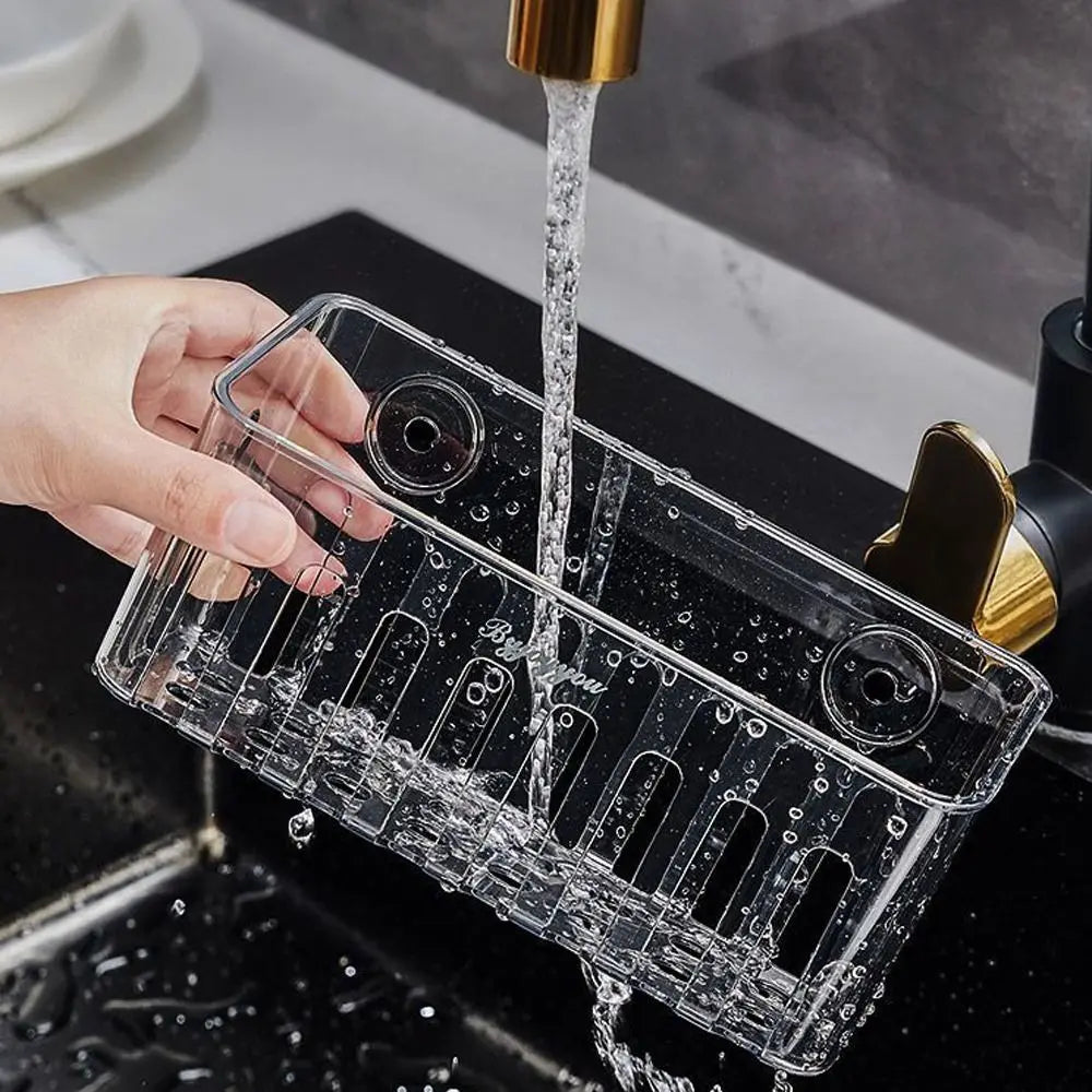 égouttoir cuisine transparent moderne brosse éponge rangement salle bain
