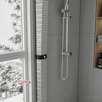 rideau douche gris clair moderne texture géométrique imperméable polyester salle bain maison