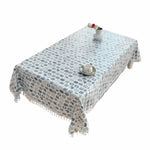 nappe table imperméable chats bleu marine blanche moderne réutilisable tassels cuisine