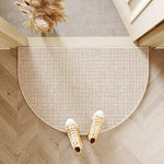 tapis demi circulaire moderne rayures horizontales résistant saleté facile nettoyage vestibule chambre cuisine