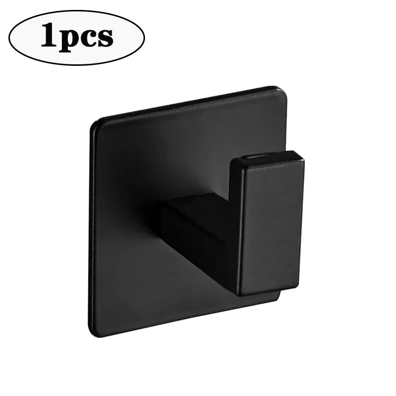 porte serviettes adhésifs noirs modernes crochets alliage aluminium salle bain accessoire suspension serviettes