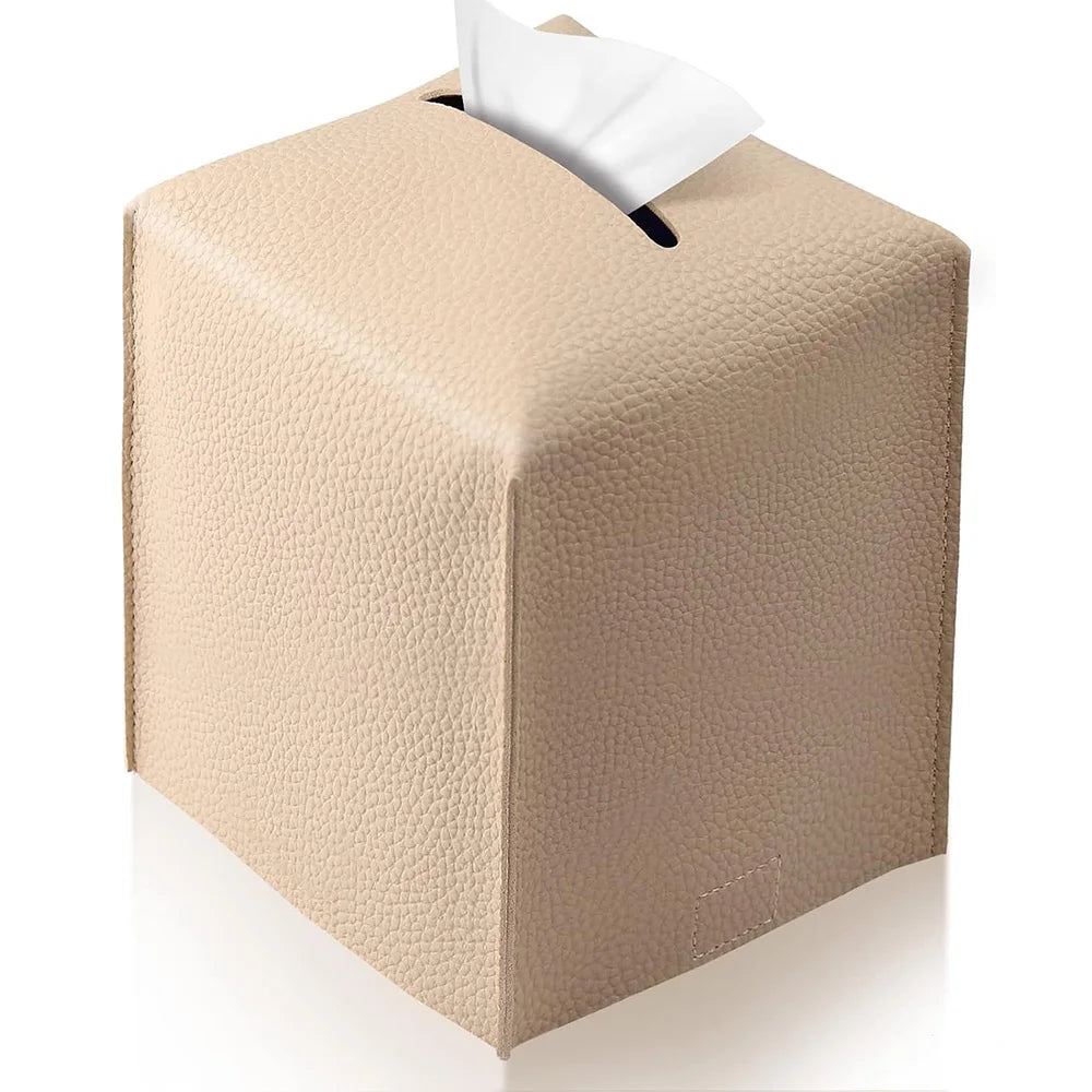 boîte mouchoirs simili cuir moderne blanc noir marron gris bleu rose