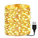 guirlande lumineuse led doré blanc moderne 10m 5v fil cuivre éclairage décoration noël mariage