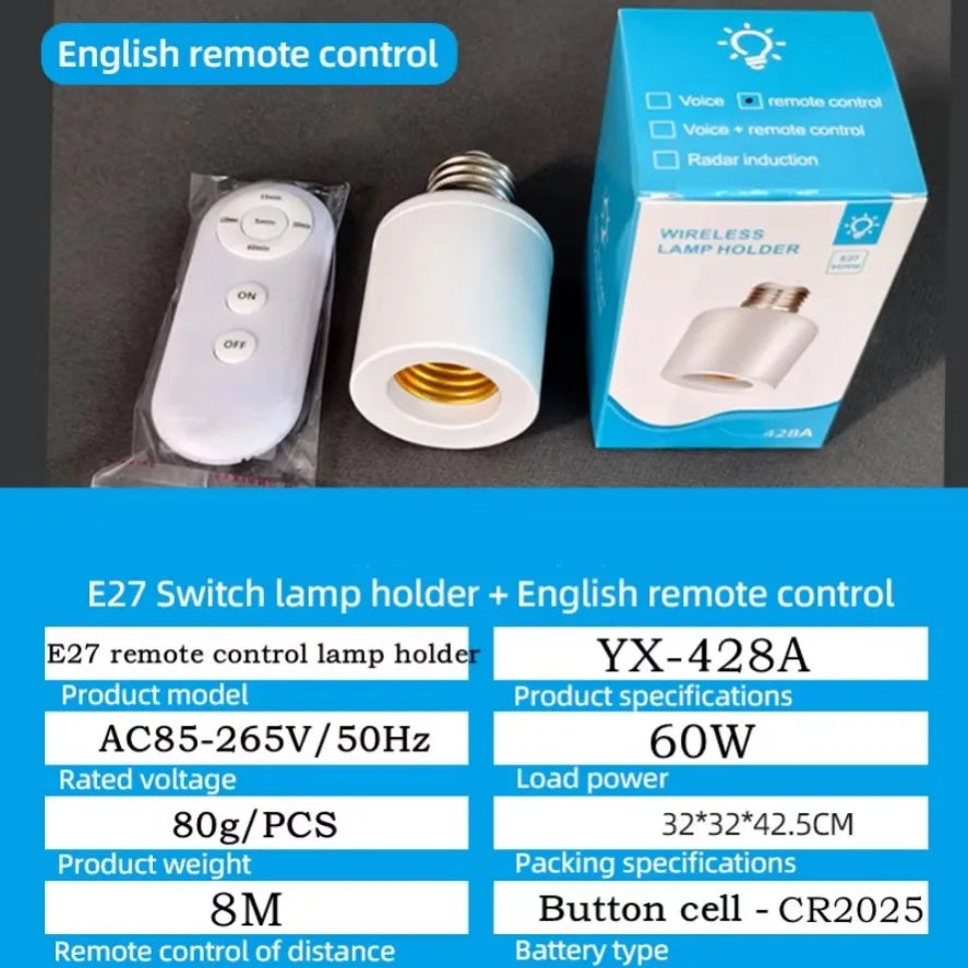 interrupteur sans fil timer 60w e27 led adaptable remote control moderne minimaliste 110v 220v