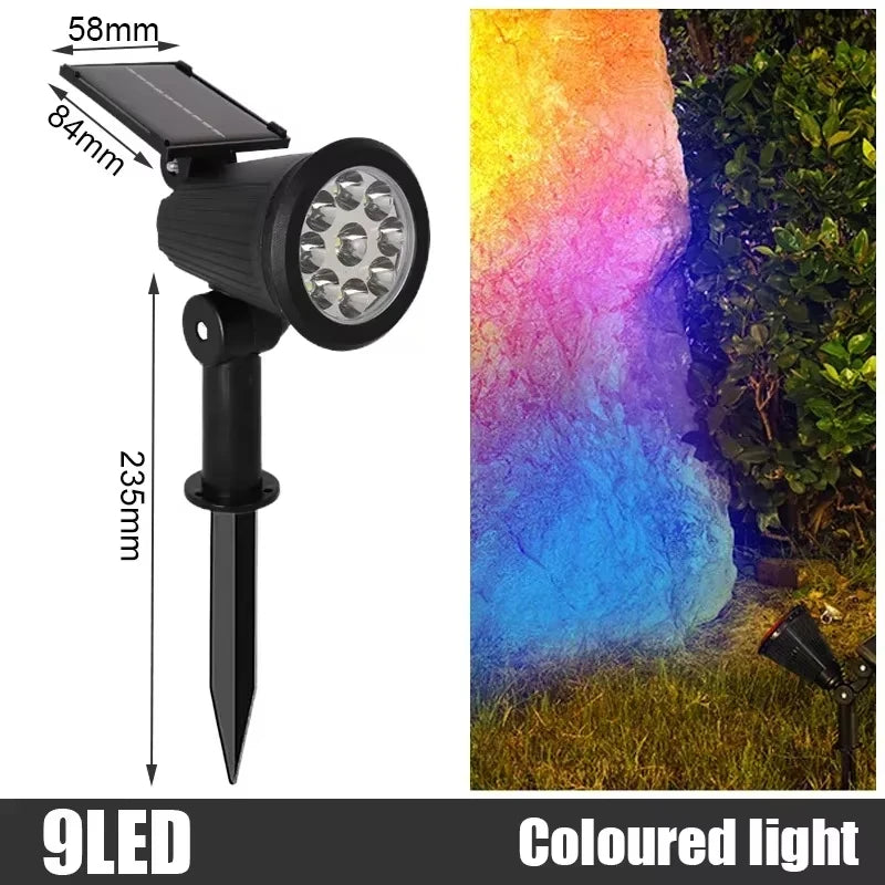 projecteur solaire extérieur led changement couleur moderne spot jardin lumière blanche chaude variante abs