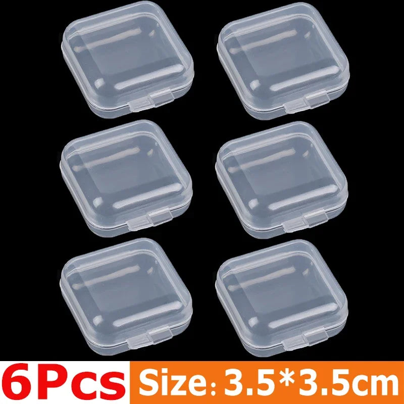 boîtes rangement transparentes plastique bijoux éponges rubans petits objets organisation pratique compact