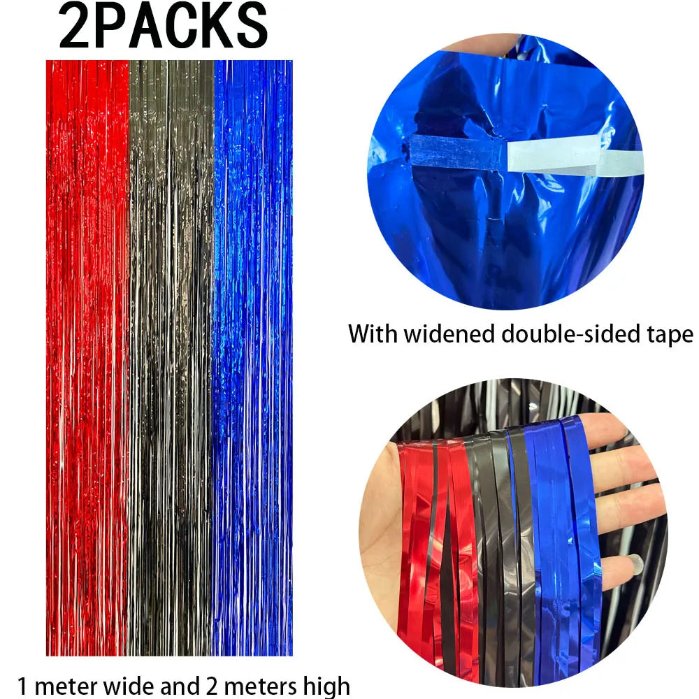 rideau franges métalliques couleurs vives mariage anniversaire décoration festive adhésif pack deux