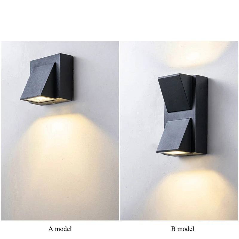 lampes murales led modernes noires 3w 6w 3000k 6500k geometriques chambre salon entrée